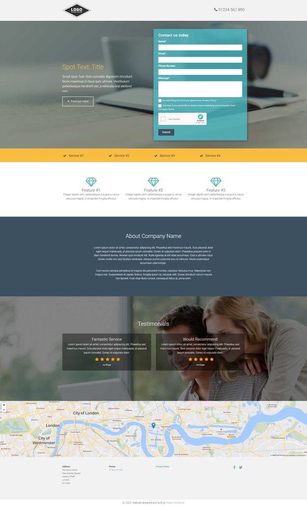Landing page option 1