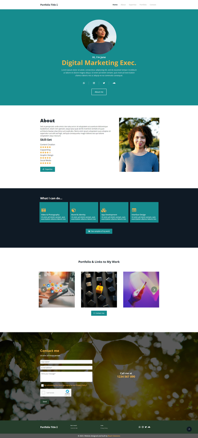 Landing page option 6